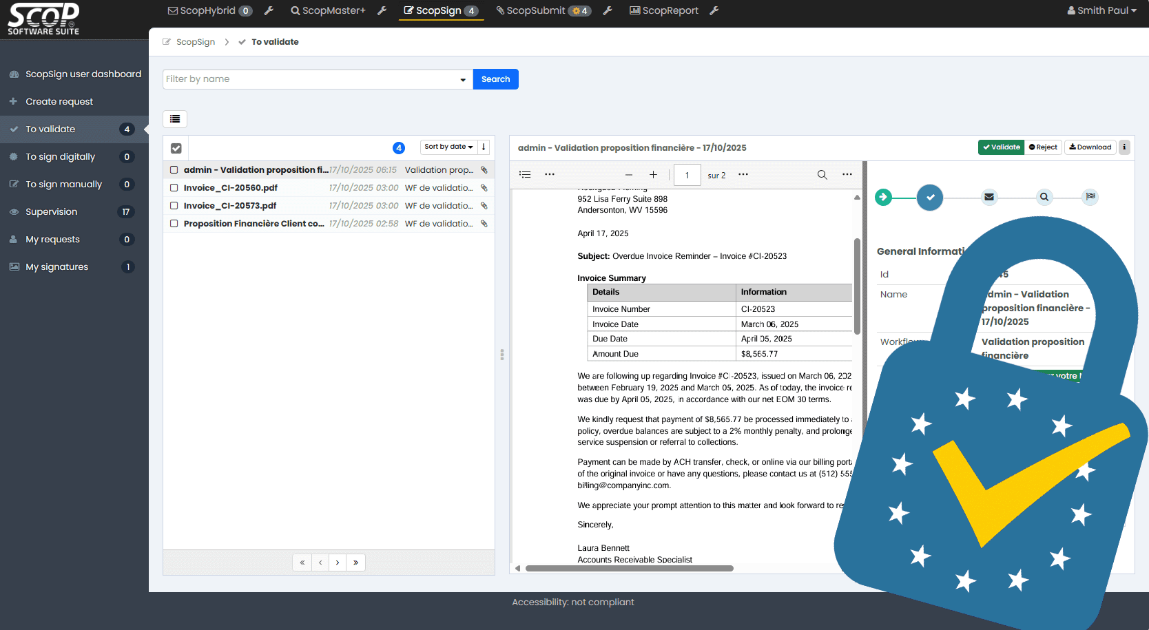 ScopSIgn - Interface globale + eIDAS Scopsign - eidas